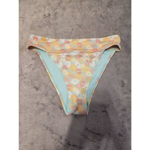 Aeropostale Bikini Bottom Women M High Rise Floral Boho Pink Yellow Blue